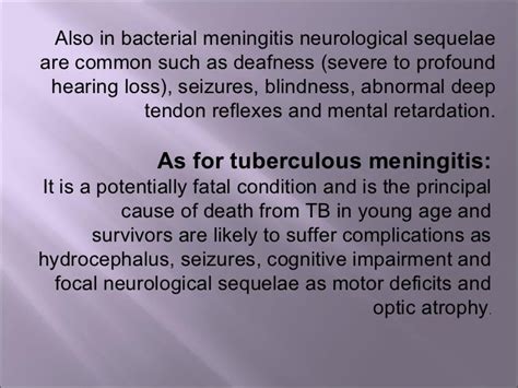 Complications of meningitis in children