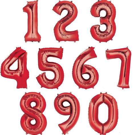 Mylar Red Number Balloons (each) - Size Number 2 - Walmart.com