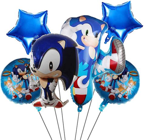 6 pcs SonicBalloons, Birthday Party Supplies, Kids Birthday Party Favor ...