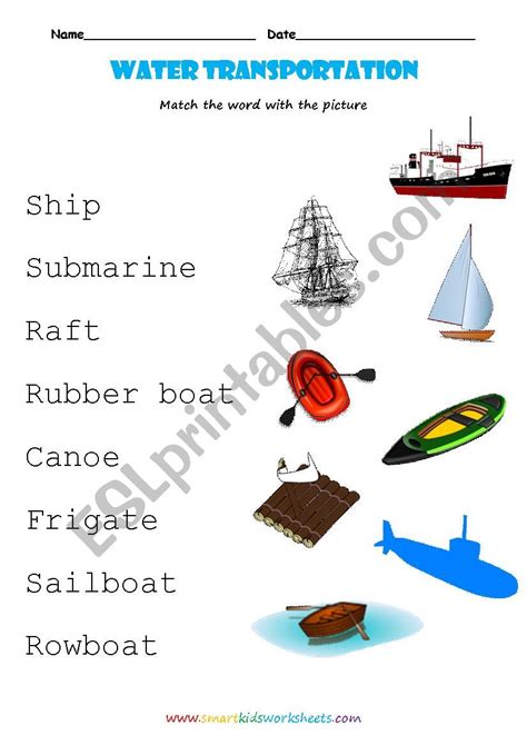 Water transportation - ESL worksheet by Tchen_anastassia