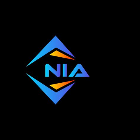 NIA abstract technology logo design on Black background. NIA creative ...