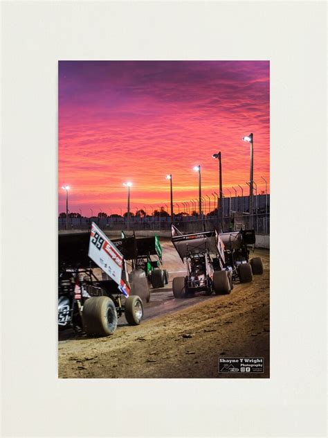 "Sunset at the Speedway track." Photographic Print for Sale by ...