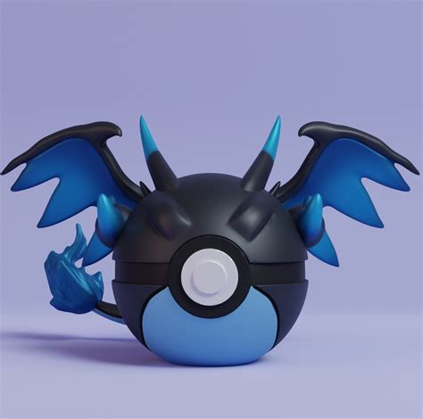 STL file Pokemon Mega Charizard X Pokeball 🐉・3D printing model to ...