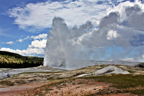 Old Faithful Geyser eruption Yellowstone National Park WY Photograph by ...