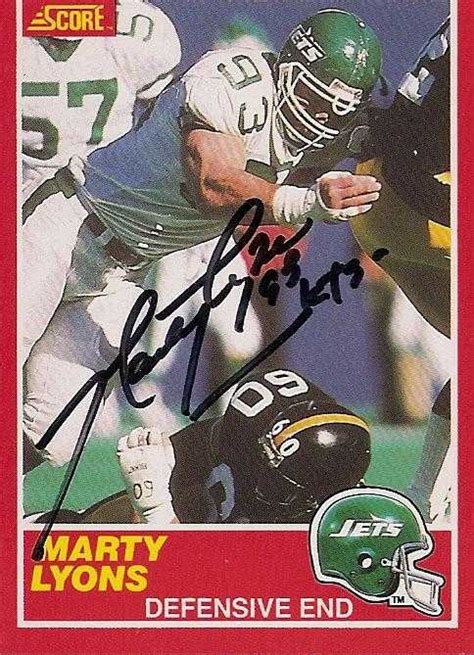 Marty Lyons autographed Football Card (New York Jets) 1989 Score #160