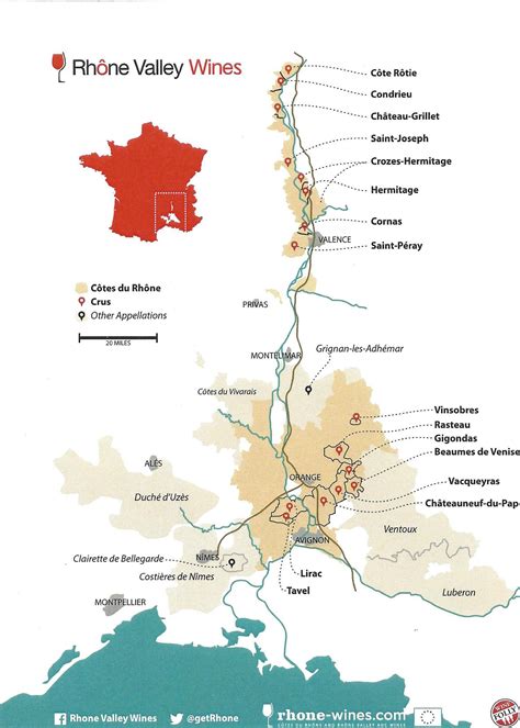 Rhone Valley Wine Map | Wine map, Map, Wine