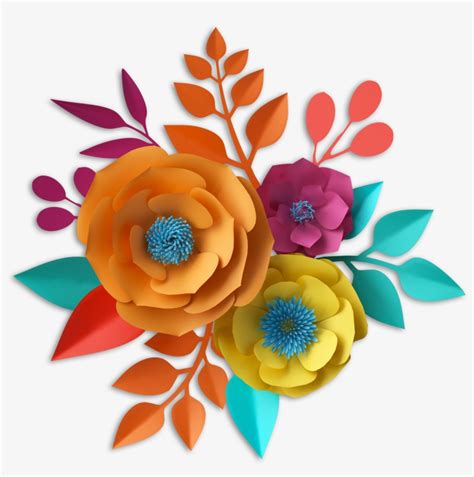 Let's Fiesta - Paper Flowers Transparent PNG - 1500x1508 - Free ...