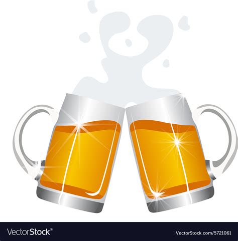 Beer mugs cheers Royalty Free Vector Image - VectorStock