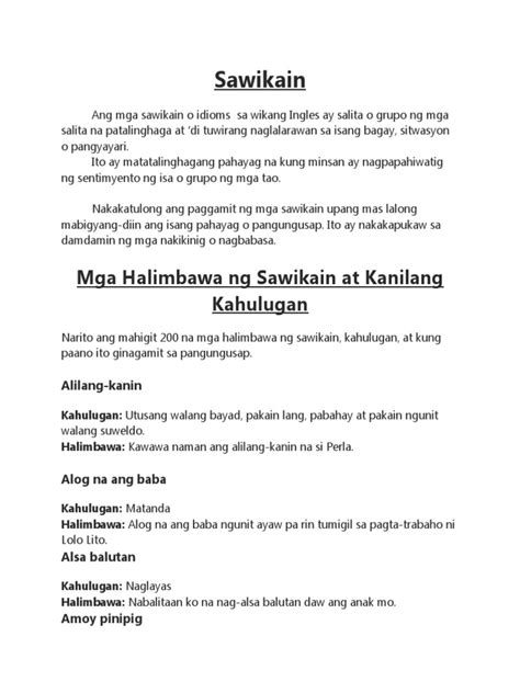 Sawikain | PDF