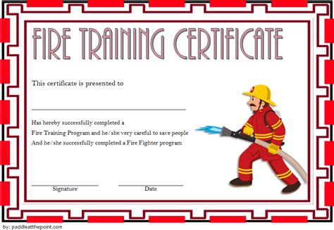 Fire Training Certificate Template