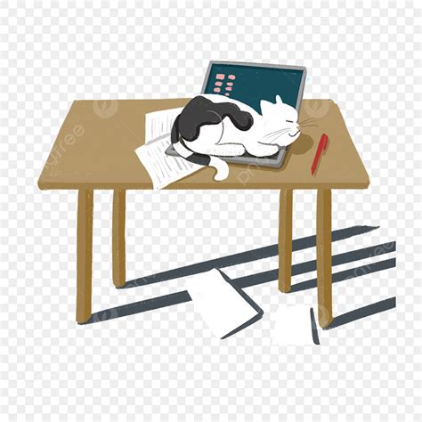 Desk Table PNG Transparent, Cartoon Table Cat Desk, Table Clipart, Desk ...