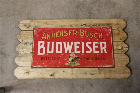 Large Budweiser Metal Poster Framed in by ArtMaxAntiques on Etsy