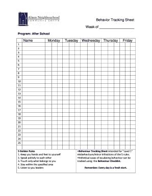 Printable Lift 4 Tracking Sheet