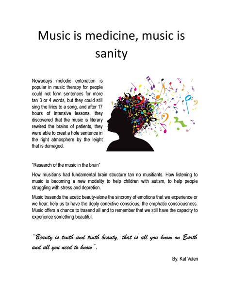 Music is medicine, music is sanity by Kat Valeri - Issuu