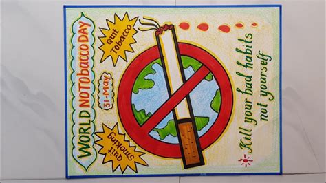 How To Draw No Tobacco Day Poster No Smoking Drawing World No Tobacco ...