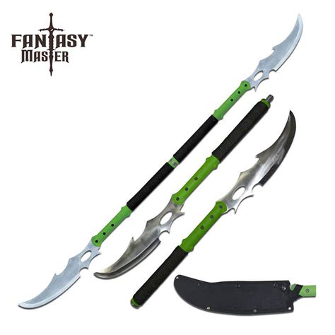 Combat Naginata Double Bladed Fighting Zombie Slicer Sword-F