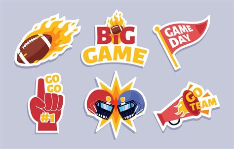 American Football Cute Greeting Sticker 19478988 Vector Art at Vecteezy