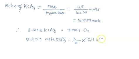 SOLVED: Consider the decomposition reaction of KClO3 to produce oxygen ...