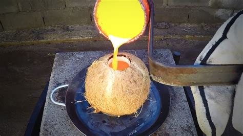 This is What Happens When You Pour Molten Copper into a Coconut ...