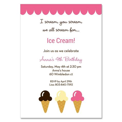 Ice Cream Social Invitation Template - SampleTemplatess - SampleTemplatess