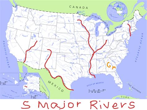 Major Rivers USA Map | Printable Map Of USA