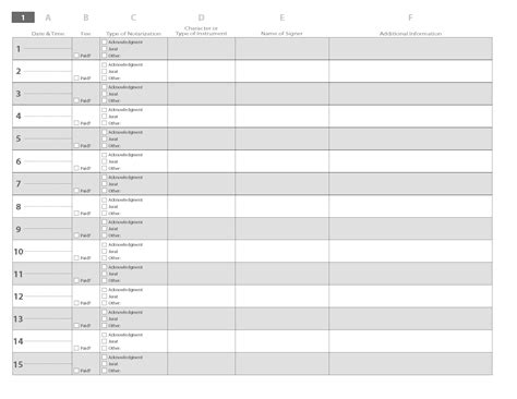 Notary Log Book Template