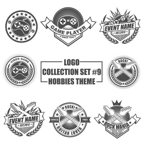 Premium Vector | Logo collection set with hobbies theme