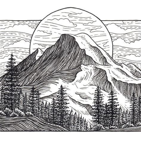 Image result for dribbble mountain illustration | Drawings, Mountain ...