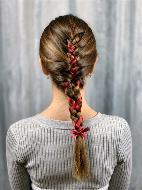 Beautiful & Simple Braid with Ribbon Hairstyle for Long Hair – Make ...