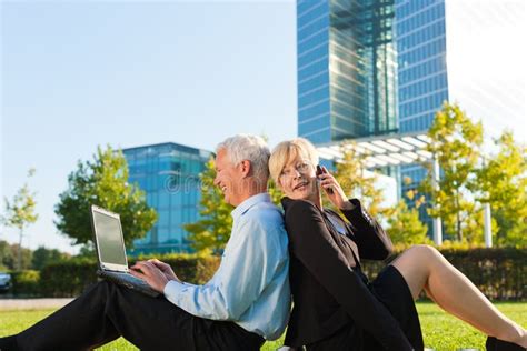 Business People Working Outdoors Stock Photo - Image of colleague ...