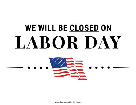 Printable Closed For Labor Day Sign – Free Printable Signs