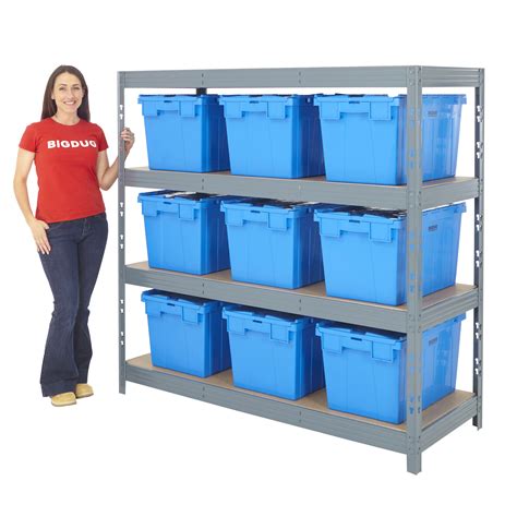 Garage Shelving With Boxes Kits 4 Level Bay Storage Pick Bins Box Deals ...