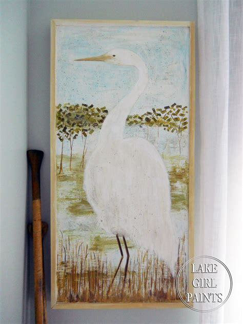 White Heron Painting at PaintingValley.com | Explore collection of ...