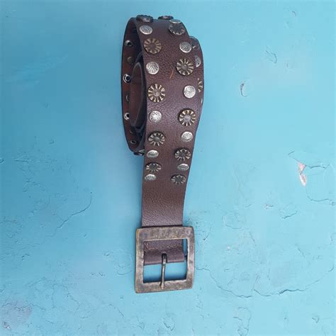 Vintage Wide Leather Belt Brown Leather Belt Genuine Leather - Etsy