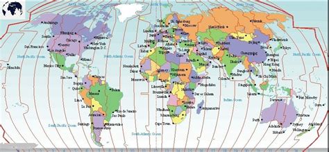 Free Printable World Time Zone Map with Countries in PDF - Blank World ...