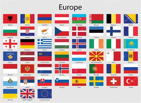 Premium Vector | Set of flags European countries All Europe flag collection