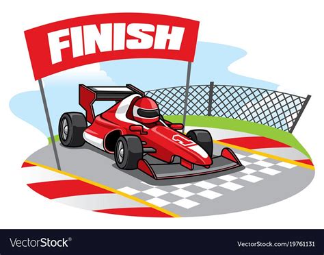 vector of formula racing car reach the finish line. Download a Free ...