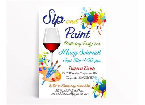 Paint and sip flyer template - saadagro