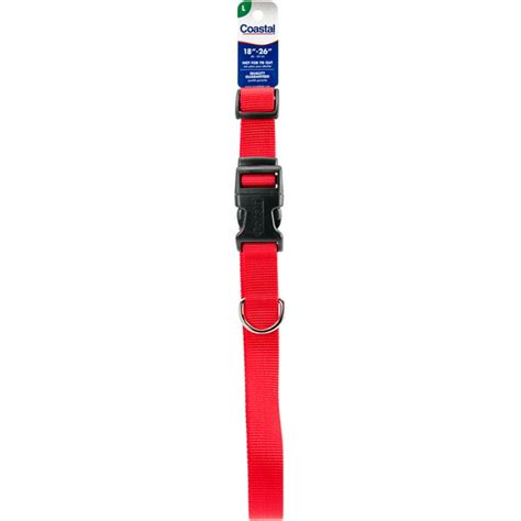 Adjustable Nylon 1" Dog Collar with Tuff Buckle-Red, Neck Size 18"-26 ...