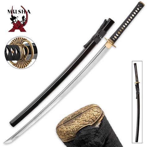 Hand Forged Musha Damascus Steel Katana Sword With Scabbard | Cutlery USA