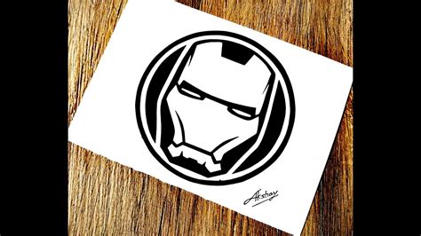 Drawing Iron Man Avengers Logo - pic-zit