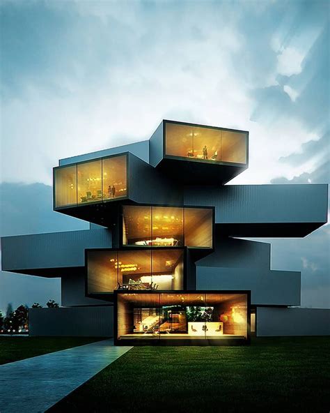 Modern House 🖤 Render by | Architecture, Architect design, Creative ...