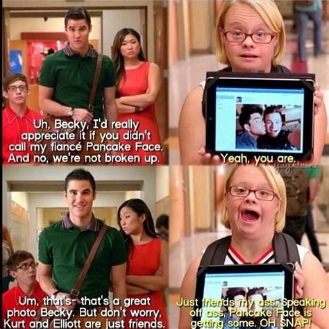 Becky is so funny I love her so much ! | Glee quotes, Glee memes, Glee ...