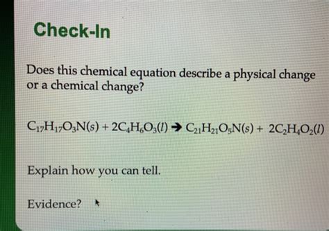 Solved Check-In Does this chemical equation describe a | Chegg.com