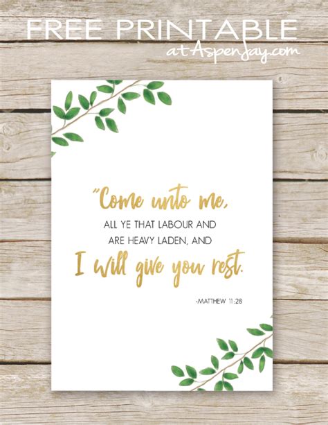 Come unto Me Free Printable - Aspen Jay