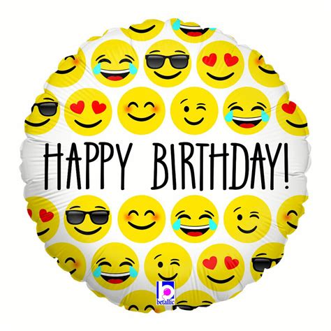 Emoji Birthday 18" Balloon - Party Supplies - Walmart.com