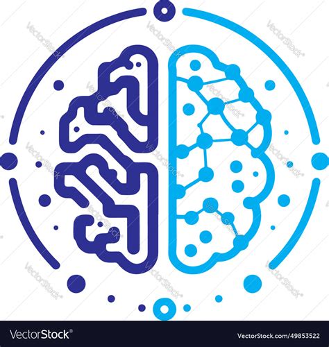 Digital brain ai logo template Royalty Free Vector Image