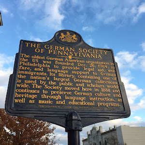 Read the Plaque - German Society of Pennsylvania