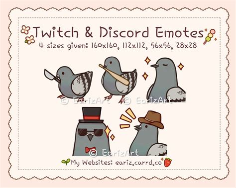 Twitch Discord Emotes Pack 5 Cute Pigeon Emotes | Etsy in 2022 ...