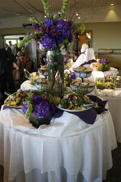 buffet table #wedding #purple #buffettable #weddingdecor | Catering ...